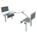 Spectrum Canteen Furniture - 2 Seater -  Dark Grey Seats - H.790 W.1755 L.570