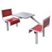 Spectrum Canteen Furniture - 2 Seater -  Red Seats - H.790 W.1755 L.570