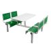 Spectrum Canteen Furniture - 4 Seater - Green Seats - H.790 W.1755 L.1100