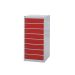 Laptop & Tablet Storage Locker - 8 Compartments, 8 Doors - Red Doors - H.1000 W.500 D.500