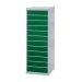 Laptop & Tablet Storage Locker - 12 Compartments, 12 Doors - Green Doors - H.1460 W.500 D.500