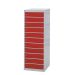 Laptop & Tablet Storage Locker - 12 Compartments, 12 Doors - Red Doors - H.1460 W.500 D.500