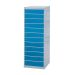 Laptop & Tablet Storage Locker - 12 Compartments, 12 Doors - Light Blue Doors - H.1460 W.500 D.500