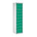 Laptop & Tablet Storage Locker - 10 Compartments, 10 Doors - Green Doors - H.1800 W.450 D.450