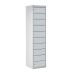 Laptop & Tablet Storage Locker - 10 Compartments, 10 Doors - Light Grey Doors - H.1800 W.450 D.450