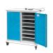 Laptop Charging Trolley - 16 Compartments, 2 Doors -  Light Blue Doors - H.1200 W.1040 D.660