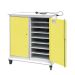 Laptop Charging Trolley - 16 Compartments, 2 Doors -  Yellow Doors - H.1200 W.1040 D.660