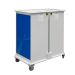 Laptop Charging Trolley - 16 Compartments, 4 Doors -  Dark Blue Doors - H.1200 W.525 D.1220