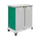 Laptop Charging Trolley - 16 Compartments, 4 Doors -  Green Doors - H.1200 W.525 D.1220