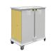 Laptop Charging Trolley - 16 Compartments, 4 Doors -  Yellow Doors - H.1200 W.525 D.1220