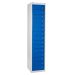 Flat Garment Locker - 15 Compartments - Dark Blue Doors - H.1800 W.380 D.450