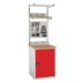 System Tek Kit 1 - 600mm Wide - Solid Beech Worktop - Red