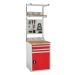 System Tek Kit 2 - 600mm Wide - Solid Beech Worktop - Red