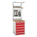 System Tek Kit 4 - 600mm Wide - Solid Beech Worktop - Red